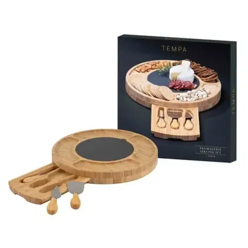 Fromagerie Kaasserveerset 5-delig met leisteen 32 x 32 cm 