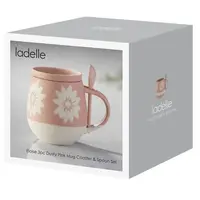 Eloise Mug avec dessous et cuillère vieux rose 3 pièces