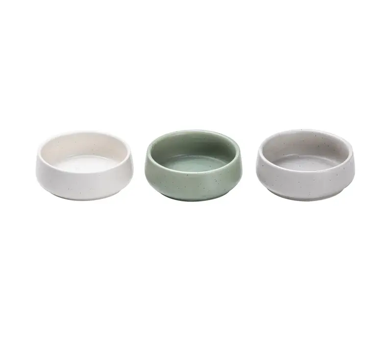 Elements Set van 3 ondiepe schaaltjes assorti 9,4 x 9,4 cm