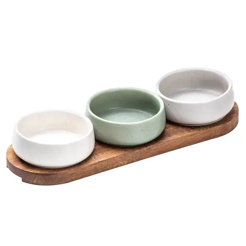 Elements 4-piece bowl set with board assorted 