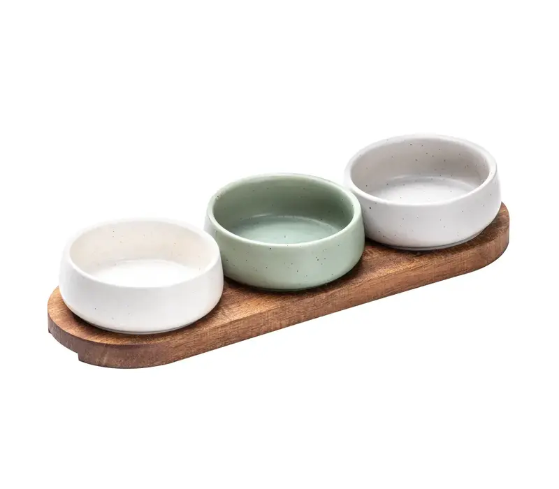 Elements Schalenset 4-teilig mit Brett sortiert