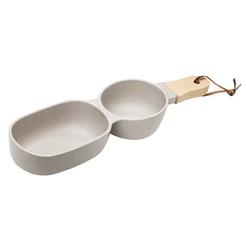Elements Plat de service 2 compartiments taupe 34,5 x 9,5 cm 