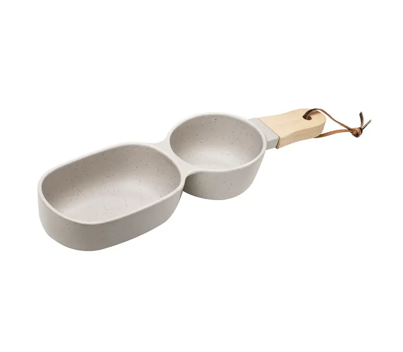 Elements Servierschale 2 Fächer taupe 34,5 x 9,5 cm