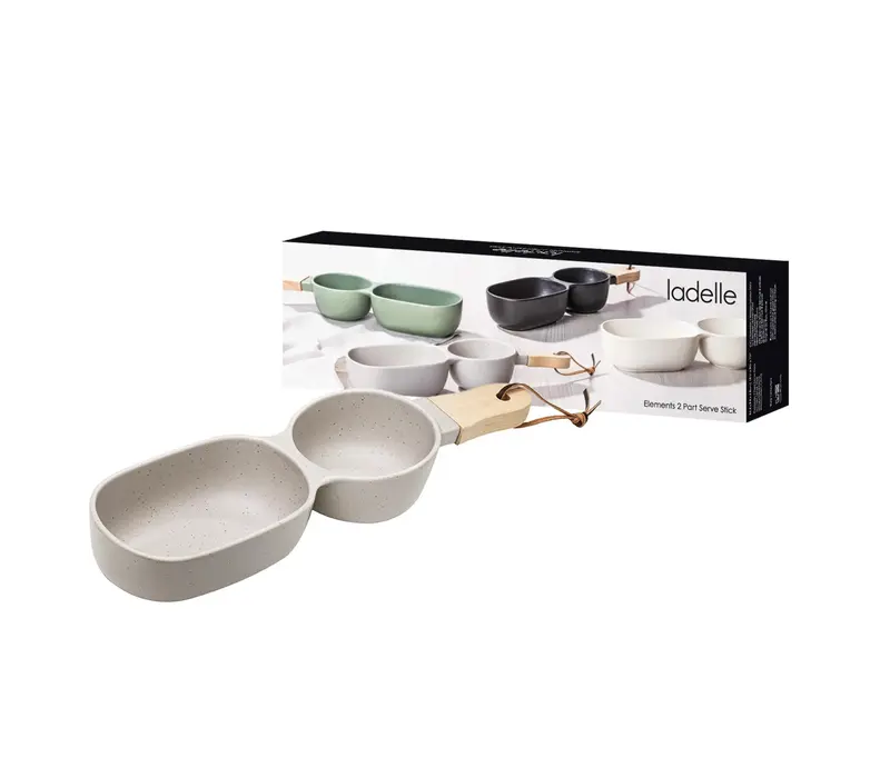 Elements Plat de service 2 compartiments taupe 34,5 x 9,5 cm