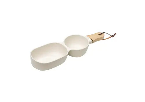 Ladelle Elements Plat de service 2 compartiments blanc 34,5 x 9,5 cm