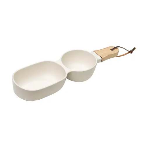Elements Plat de service 2 compartiments blanc 34,5 x 9,5 cm 