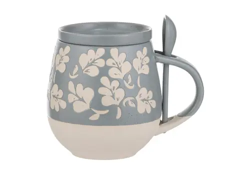 Ladelle Eloise Mug avec dessous et cuillère vert sauge 3 pièces