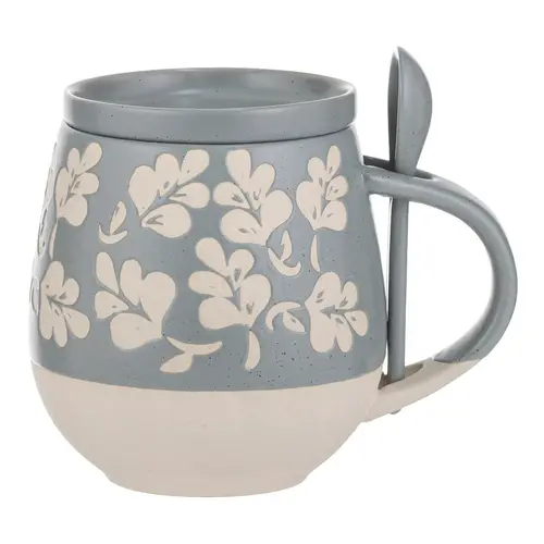 Eloise Mug with coaster and spoon sage green 3-piece 