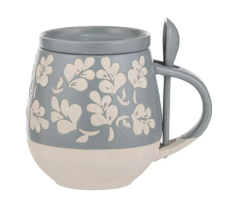 Eloise Mug with coaster and spoon sage green 3-piece