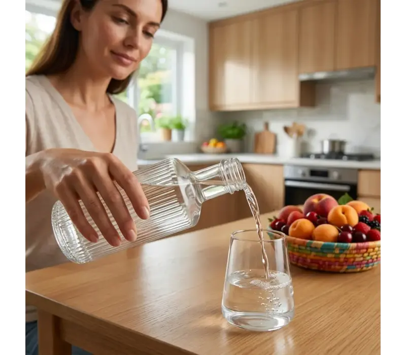 Bouteille en verre Modern Design assortie 1 L