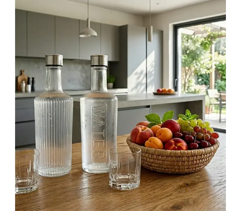 Glazen Fles Modern Design Mix inhoud 1 L