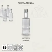 Glass Bottle Modern Design Assorted 1 L