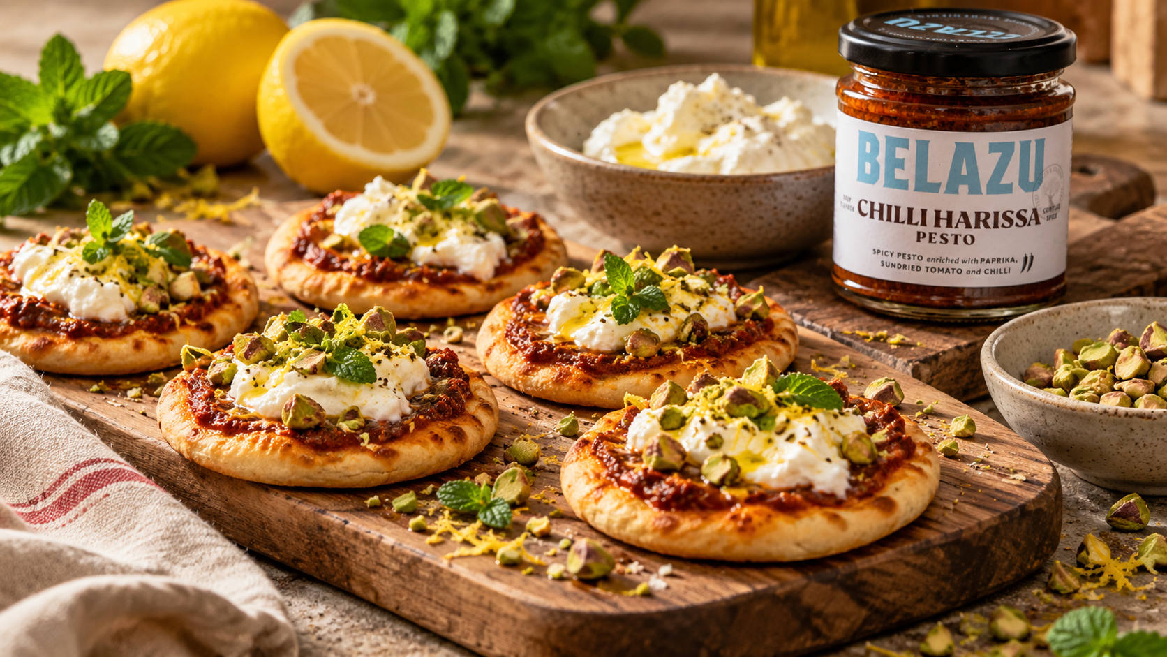 Mini-pizza’s met harissa