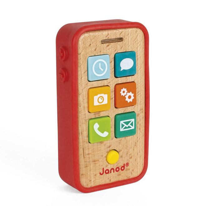 Houten telefoon met geluid