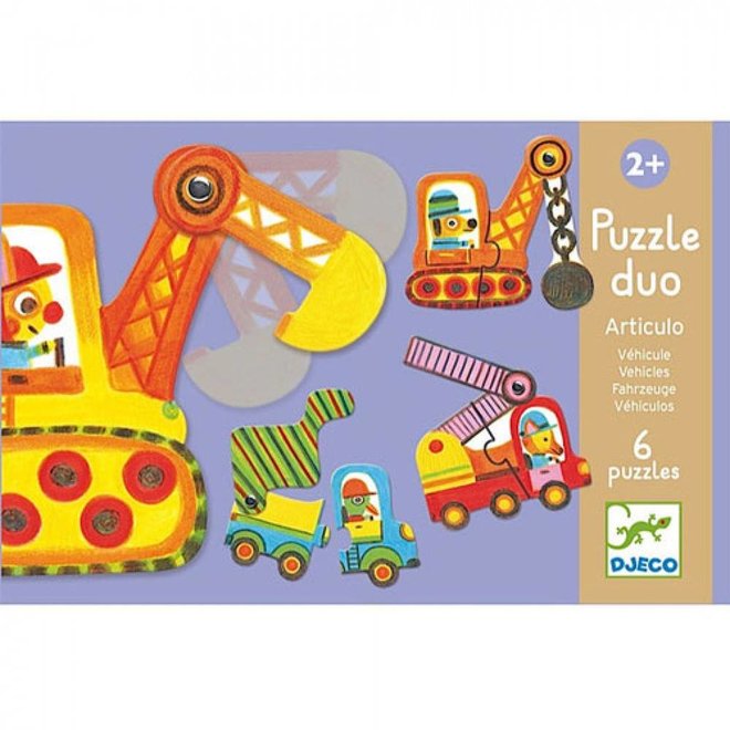 Duo puzzel voertuigen 2+