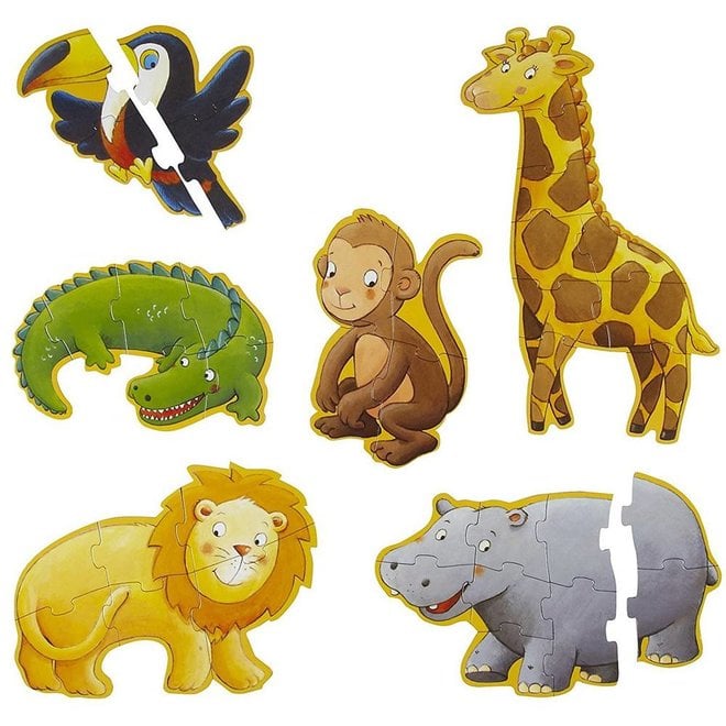 Vloerpuzzels jungle dieren 3+