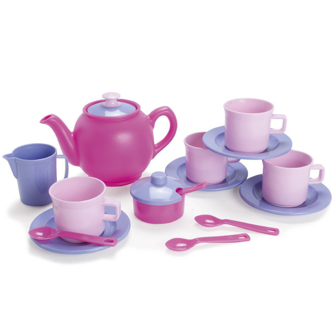 Servies pastel roze/lila