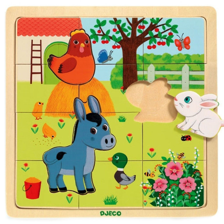 Houten puzzel Boerderij (15st) 3+