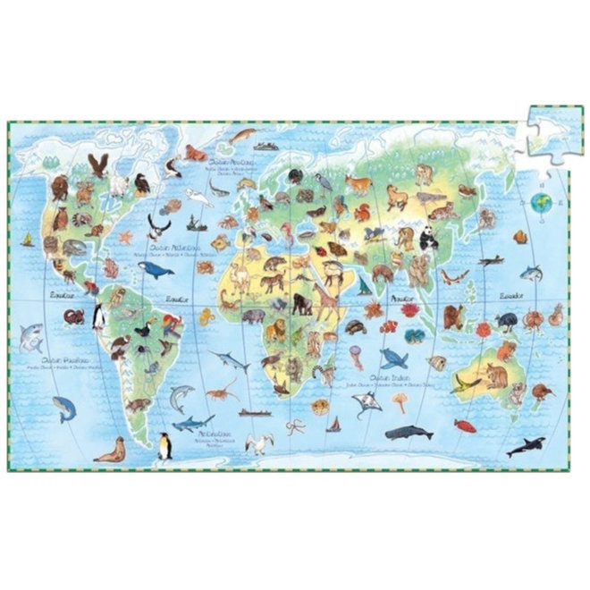 Puzzel 100 stukjes - Wereld dieren 5+