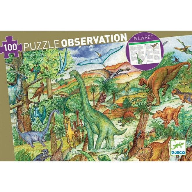 Djeco puzzel 100 stukjes - Dinosauriërs