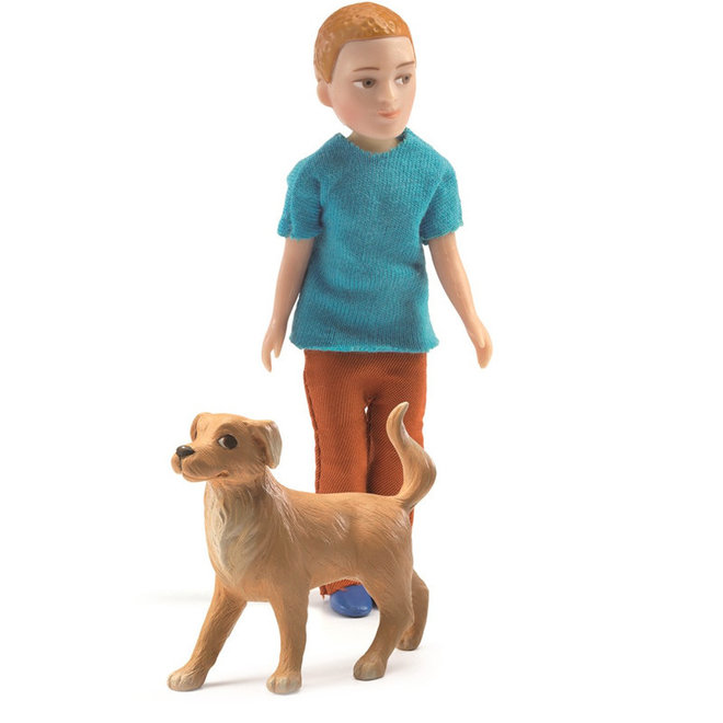 Man Xavier met hond