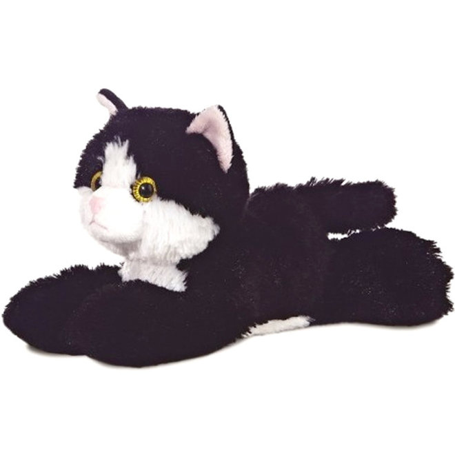 Knuffel kat zwart/wit (20cm)