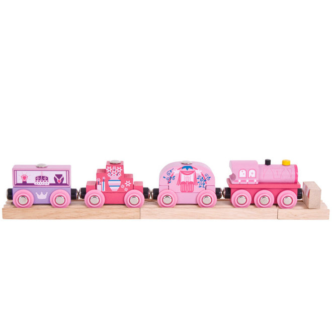 Houten trein roze prinsessen