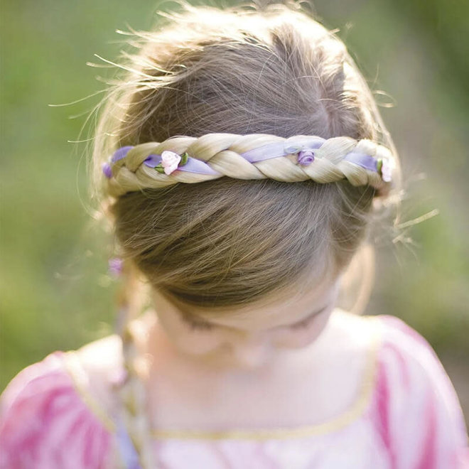 Diadeem met lange vlecht (blond)