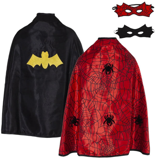 Spiderman / Batman cape & masker (4-6 jaar)