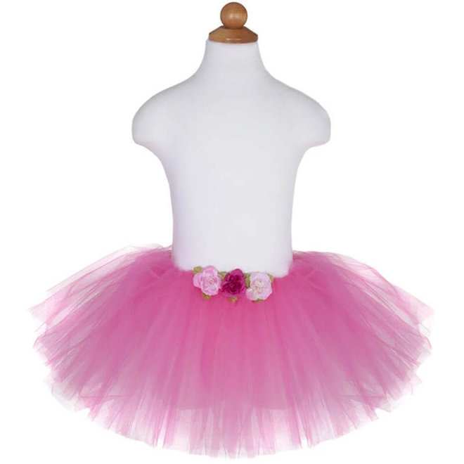 Rok tutu met bloemen roze (4-7 jaar)