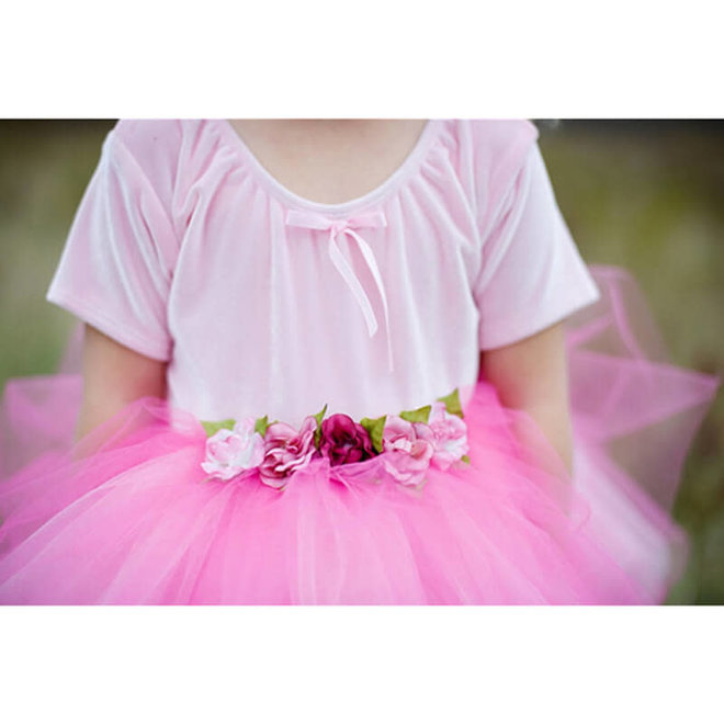 Rok tutu met bloemen roze (4-7 jaar)