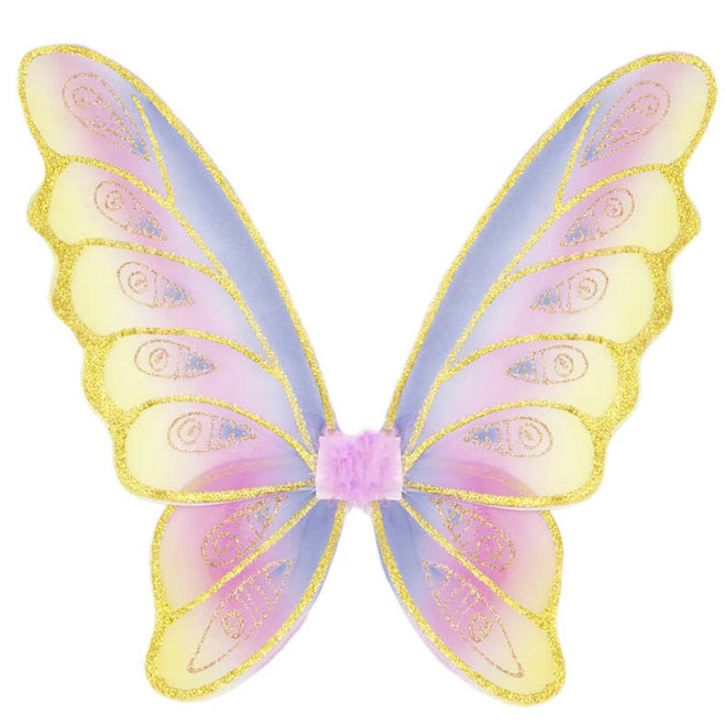 Vleugels regenboog vlinder (glitters goud)