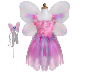 Widmann 10863 kostuum vlinder, jurk met tutu, vleugels en antennes, voor dames, dier, vlinders, carnaval, themafeest, meerkleurig, L