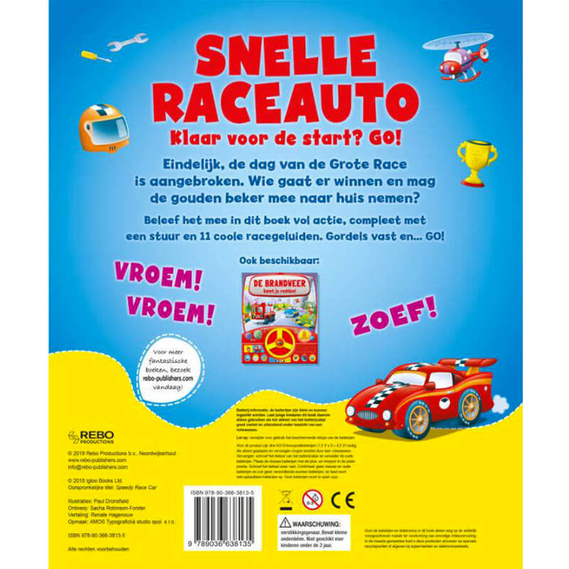 Rebo Productions Snelle Raceauto Geluidenboek De Speelgoedwinkel