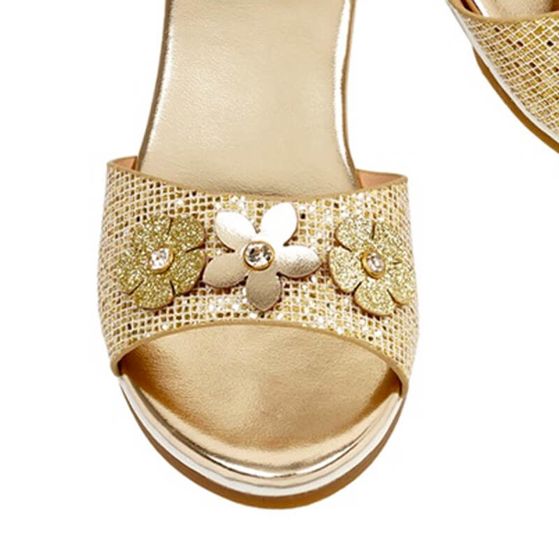 vind. Hakken sandalen met armband Vrouw, Gold (Goud), 40 EU