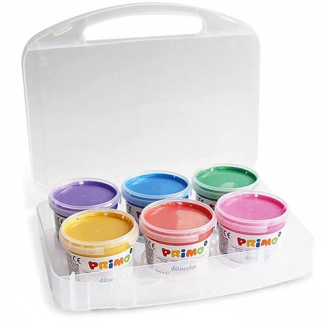 Vingerverf in koffer - pastel parelmoer (6st)