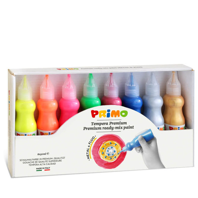 Verf flesjes metallic & neon (8x50ml)