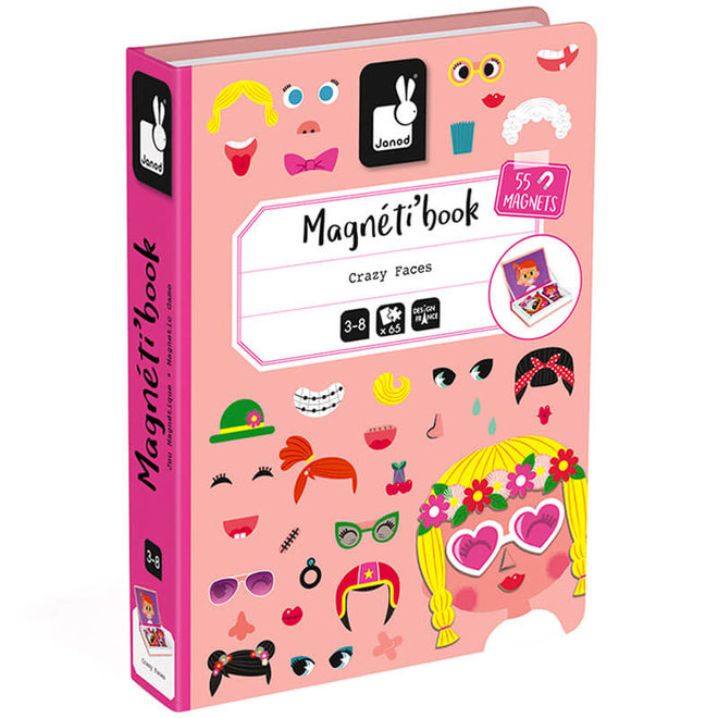 Magneetboek gezichten meisjes 3+