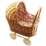 Rieten poppenwagen Retro Flowers