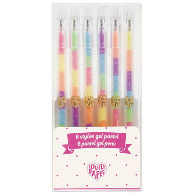 Gelpennen regenboog pastel (6st)