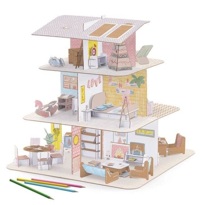 Kleur, bouw & speel poppenhuis 6+