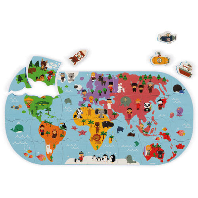 Janod badspeelgoed - Wereldkaart 3+