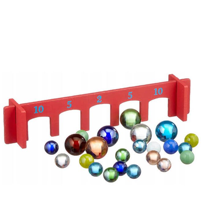 Knikkerspel met knikkers