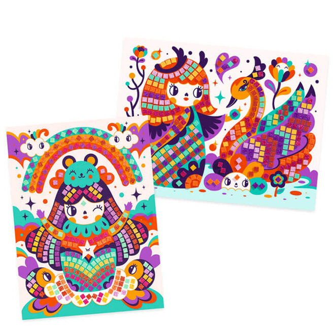 Mozaïek stickers zwaan 5+