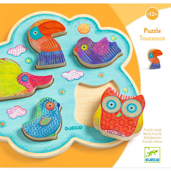 Djeco Houten Puzzel Vogels