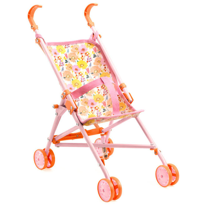 Poppen buggy bloemen - Pomea