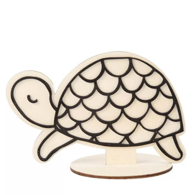 Houten knutselfiguur schildpad