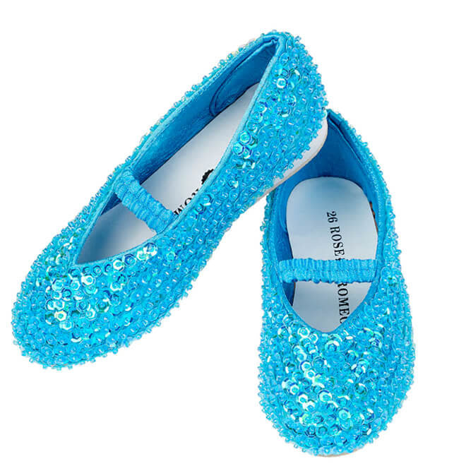 Schoenen met pailletten blauw