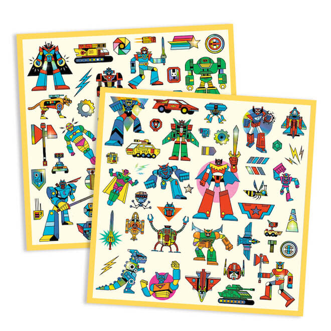Djeco Stickers Robots Metallic