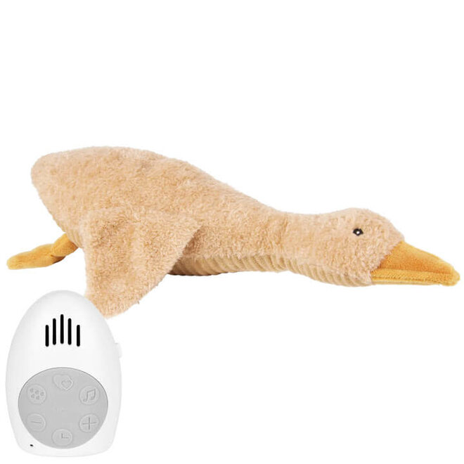 Knuffel gans met hartslag (bruin)